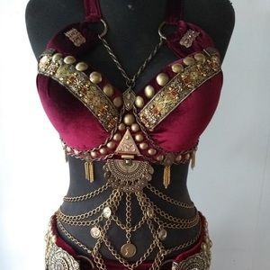 Authentic tribal belly dance costume